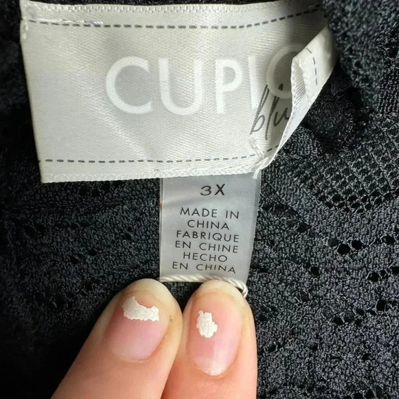 NWT Cupio black lace short sleeve blouse size 3X I38 - Picture 5 of 8